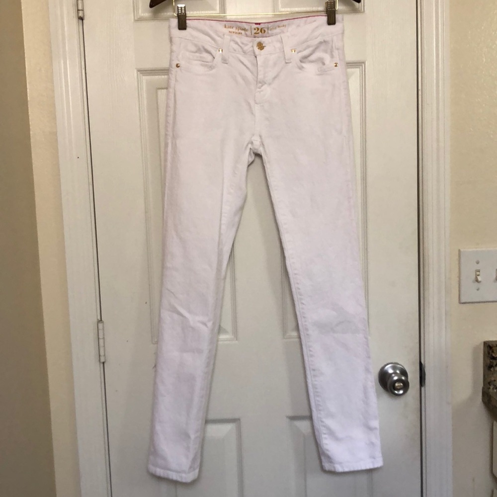 White Kate Spade skinny jeans